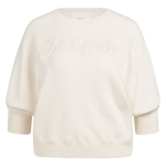 YAYA Sweater with tonal artwork ecru melange