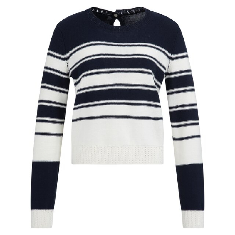 YAYA Striped sweater navy blazer dessin