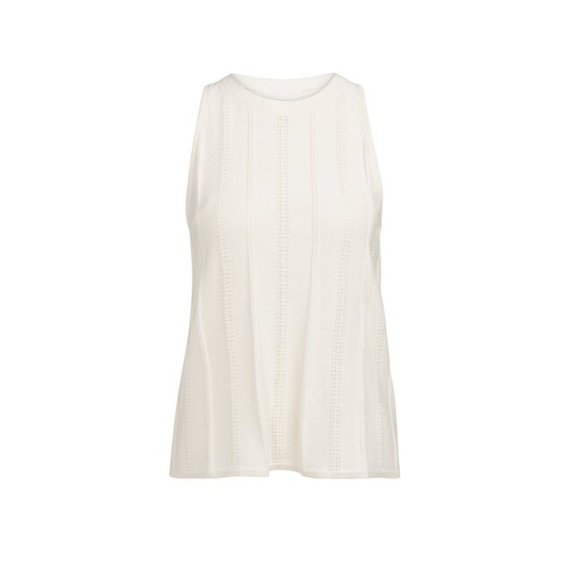 YAYA Gebreid singlet met structuur milk beige