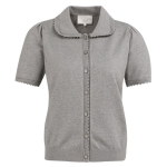 YAYA Short sleeve cardigan iron grey melange