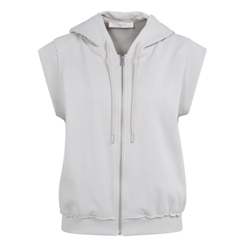 YAYA Sleeveless hoodie temple gray