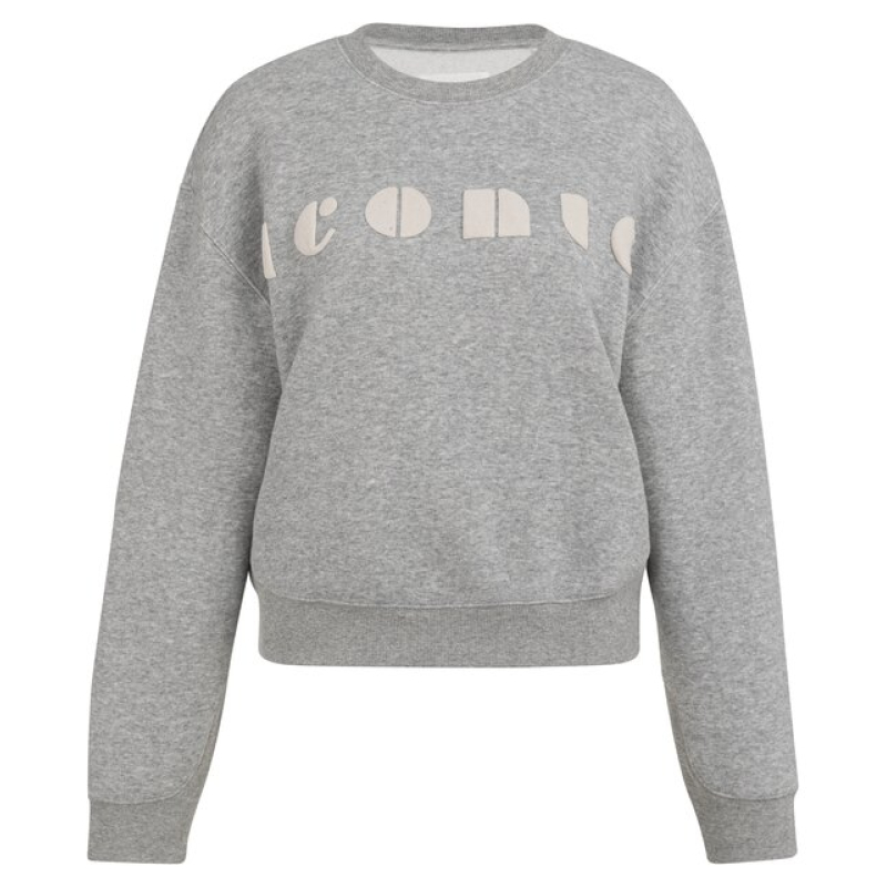 YAYA Sweater with artwork iron grey dessin