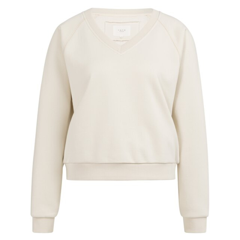 YAYA Sweater with v-neck ecru