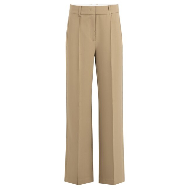 YAYA Trousers with stitches details khaki green