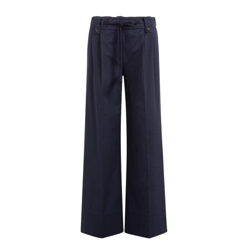 YAYA Woven trousers with drawcord navy blazer blue