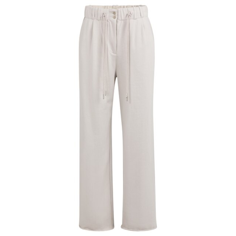 YAYA Jersey trousers with drawcord temple gray