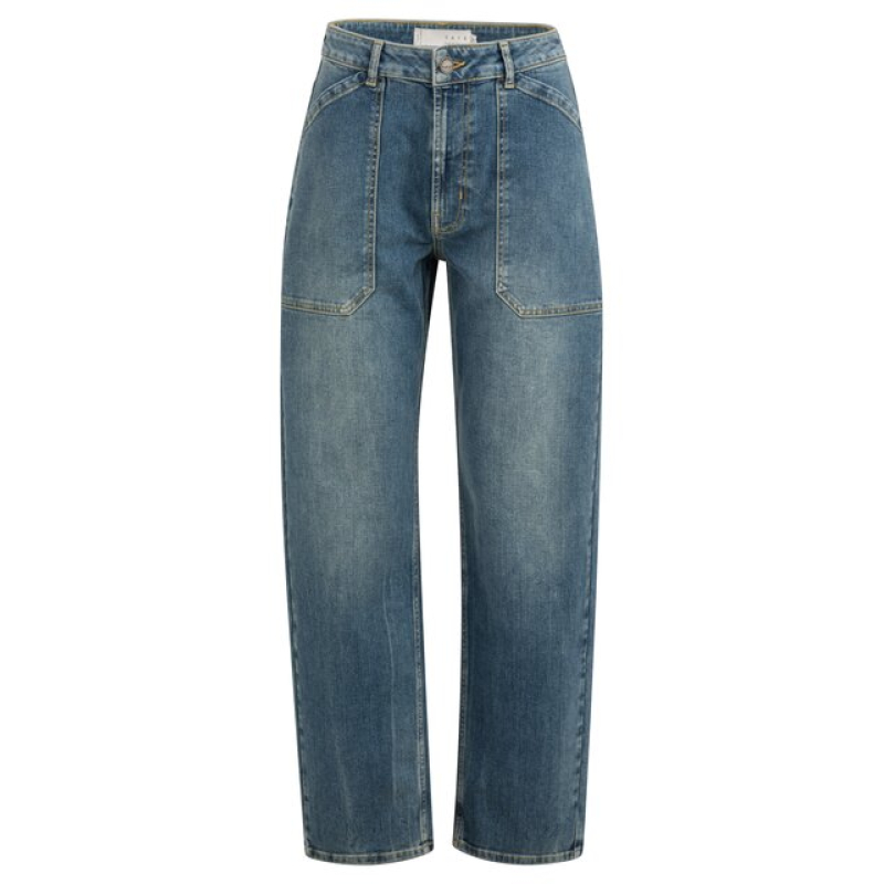 YAYA Cargo jeans with low crotch blue denim