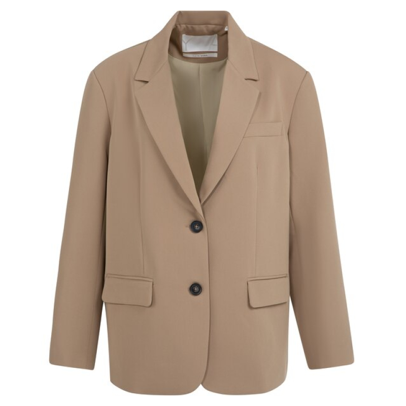 YAYA Oversized blazer with buttons khaki green