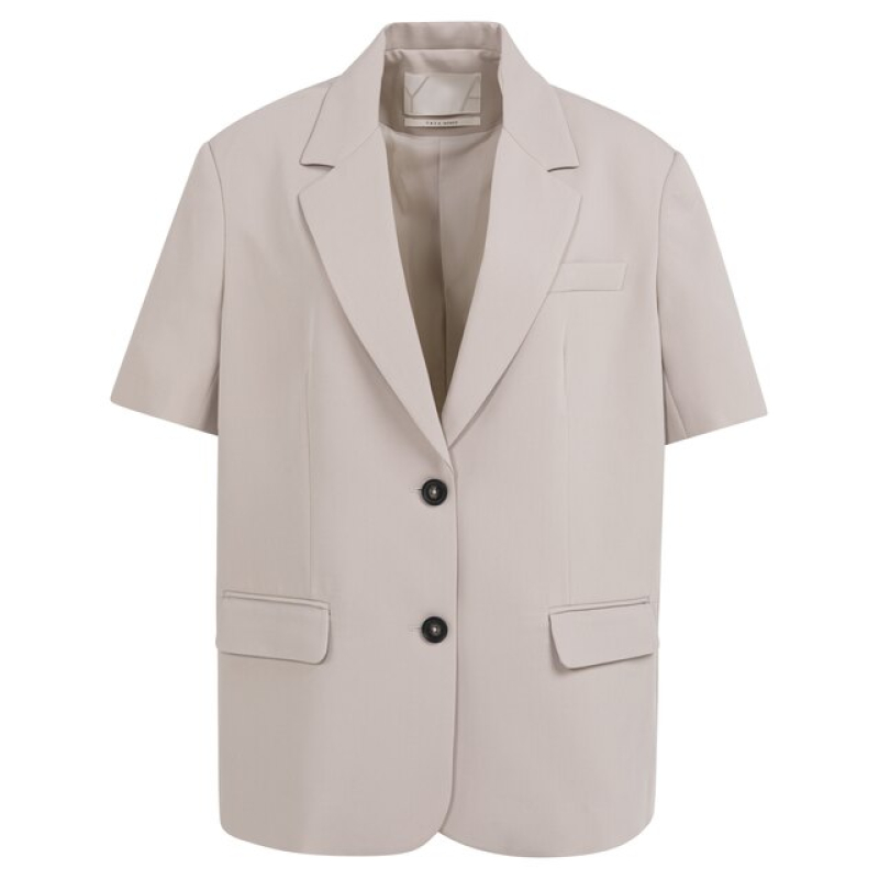 YAYA Blazer with short sleeves mauve purple