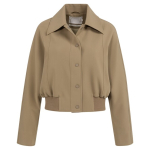 YAYA Short jacket with ribbed hem khaki green