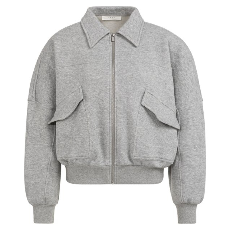 YAYA Sweat jackets with pockets iron grey