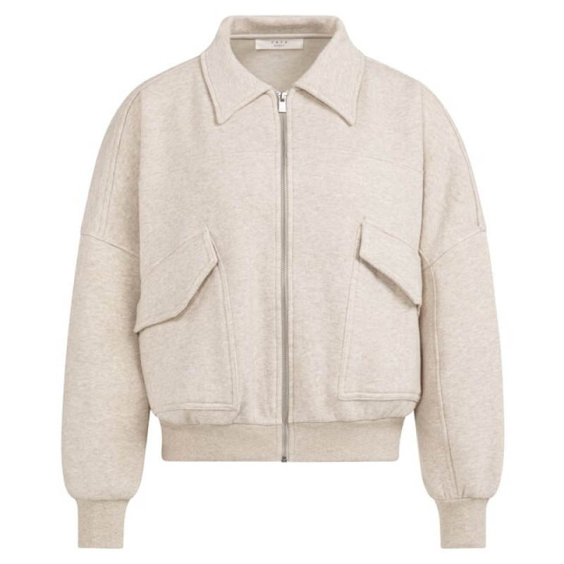 YAYA Sweat jacket with pockets slate grey.