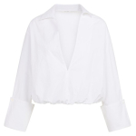 YAYA Balloon blouse with v-neck pure white 