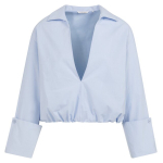YAYA Balloon blouse with v-neck ice blue