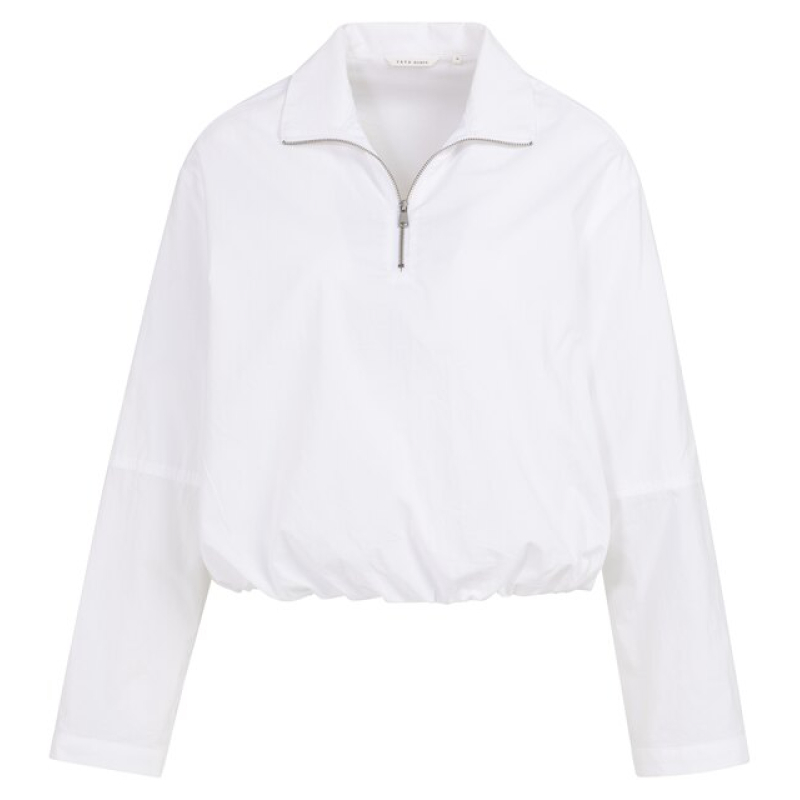 YAYA Balloon blouse with zipper pure white