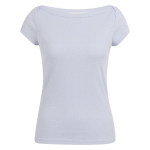 YAYA Ribbed top with boatneck ice blue