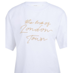 YAYA T-shirt with flock print reed yellow dessin