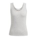 YAYA Singlet with scalloped edge medium grey melange
