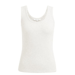 YAYA Singlet with scalloped edge off white melange.