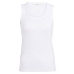YAYA Ribbed singlet with round neck pure white