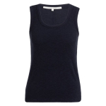 YAYA Ribbed singlet with round neck navy blazer blue