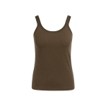 YAYA Singlet met mesh rand slate black brown