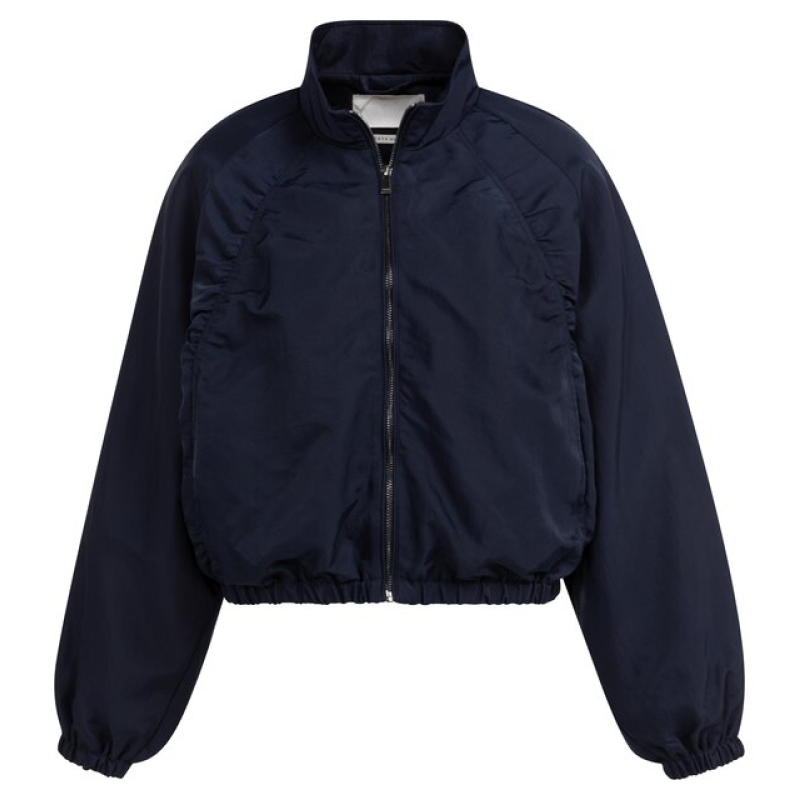 YAYA Short jacket with pleats navy blazer blue