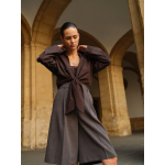 YAYA Twinset met geknoopte blouse en singlet delicioso brown