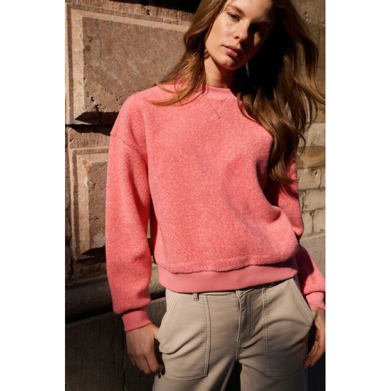 YAYA Teddy sweater rose red melange