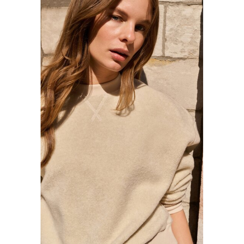 YAYA Teddy sweater heather grey melange