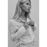 YAYA Blouse with side drawstrings grey