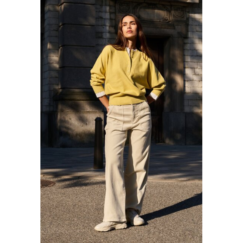 YAYA Straight leg cargo trous - L32 birch beige