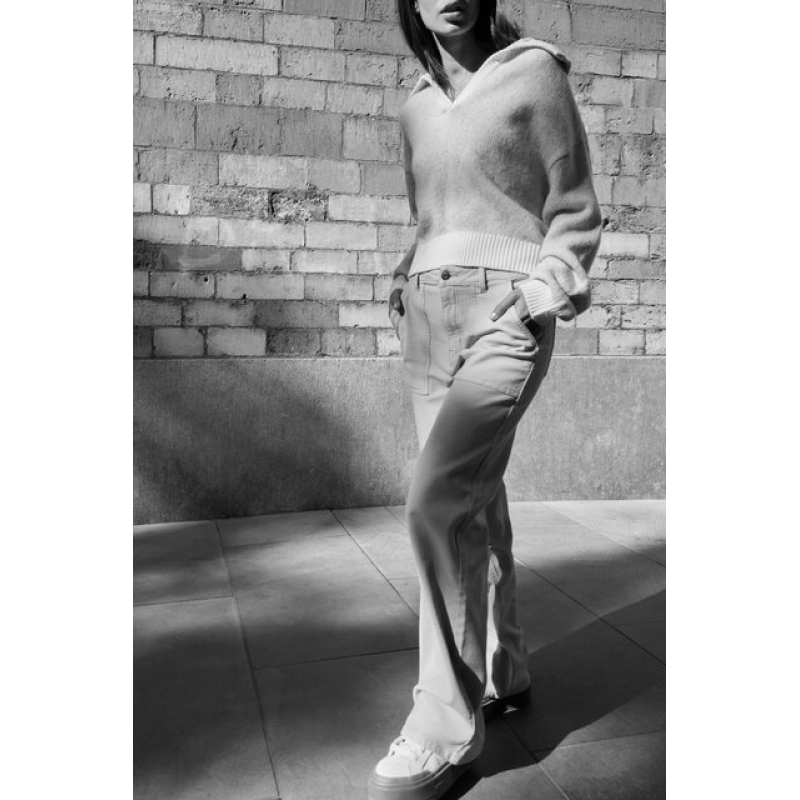 YAYA Straight leg cargo trous - L32 oxford tan brown