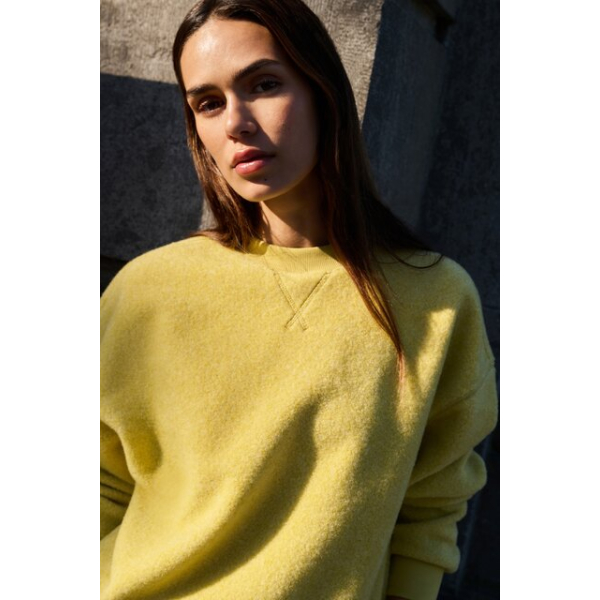 YAYA Teddy sweater dried moss green melange