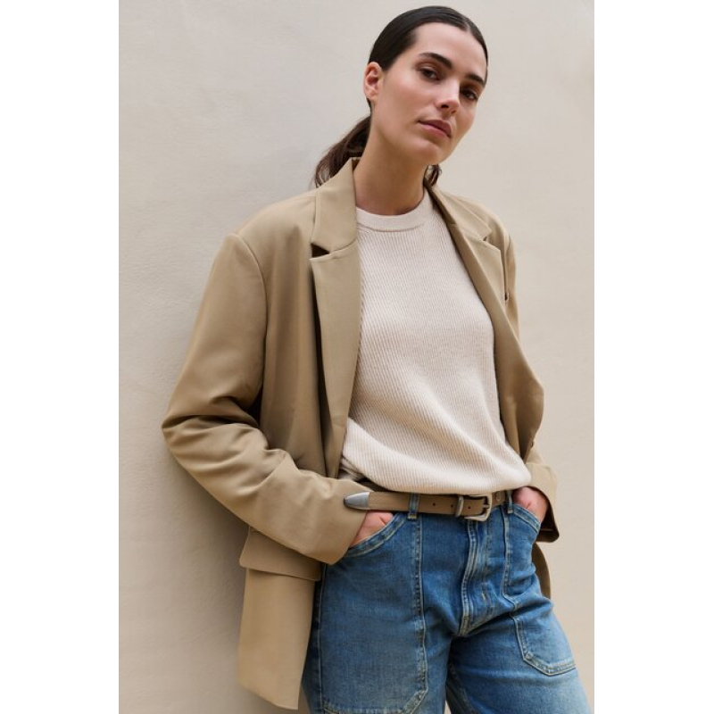 YAYA Oversized blazer with buttons khaki green