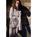 YAYA Sweater with wide rib trims snowfall white