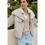 YAYA Short trenchcoat bomber jacket slate grey