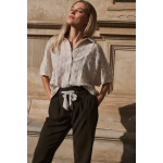 YAYA Jacquard blouse met korte mouwen beige