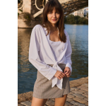 YAYA Twinset geknoopte blouse en singlet pure white