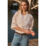 YAYA Jasje in gehaakte stijl beige