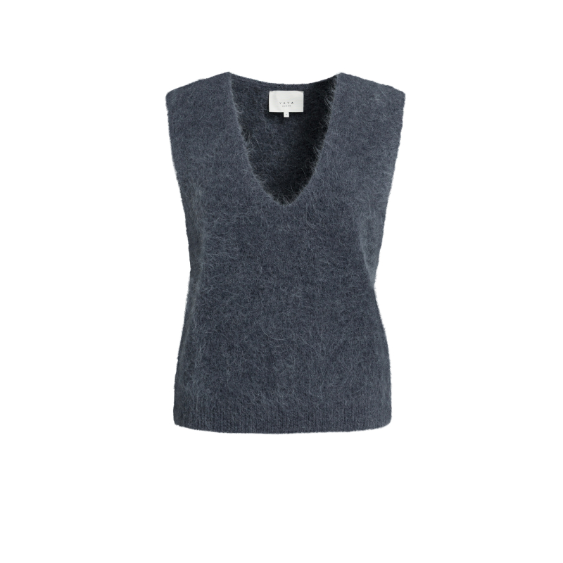 YAYA Spencer met diepe V-hals odyssey gray