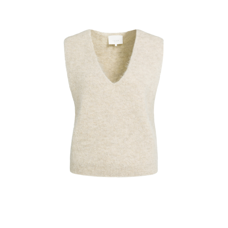 YAYA Spencer met diepe V-hals light beige
