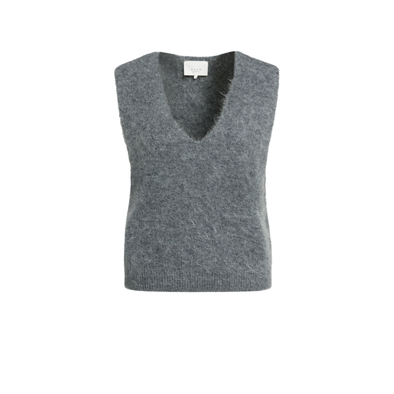 YAYA Spencer met diepe V-hals grey