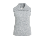 YAYA Mouwloze trui met kraag grey melange