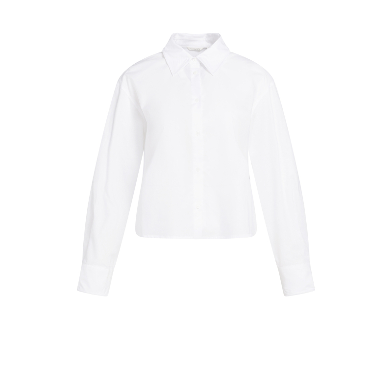 YAYA Blouse met verstevigde kraag en manchetten pure white.