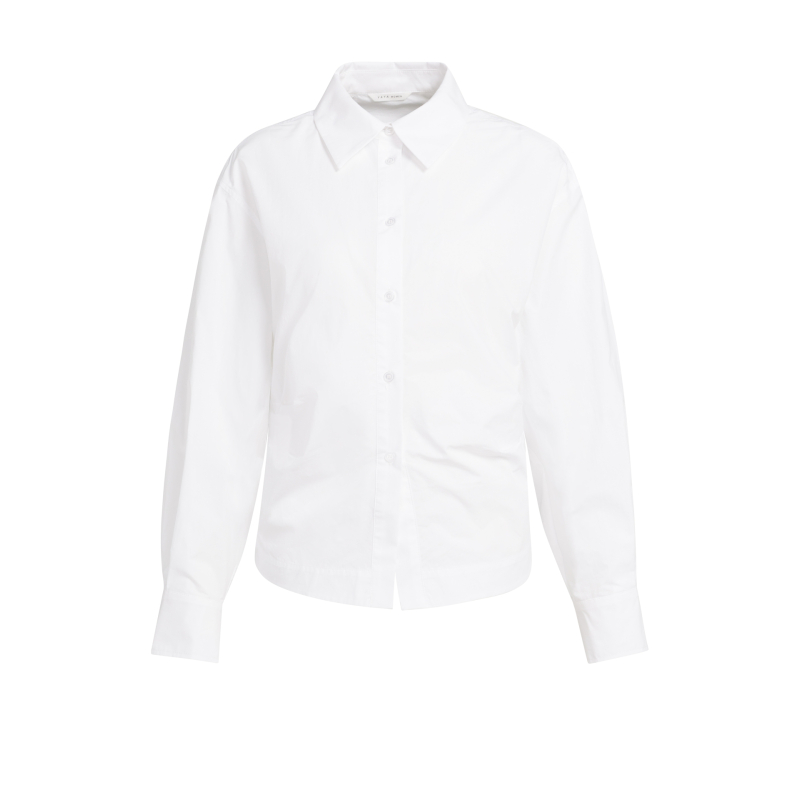 YAYA Blouse met tailleaccent en plooien op de rug pure white.