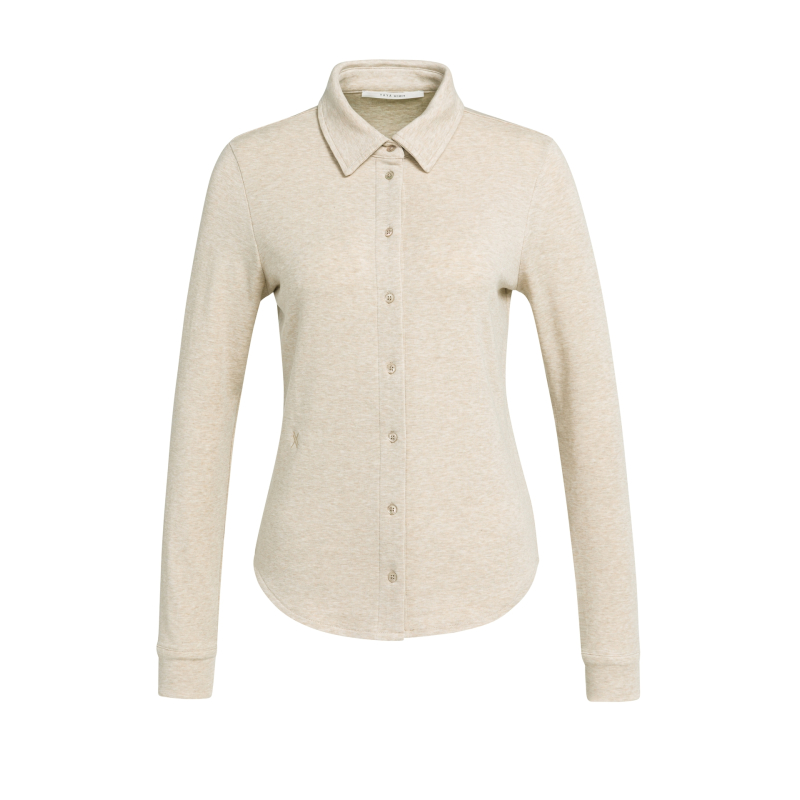 YAYA Jersey melange blouse cashmere grey