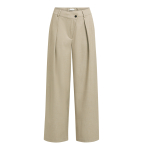 YAYA Geweven broek met wijde pijpen en een symmetrische gulp anthracite melange.