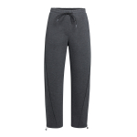 YAYA Jersey wijde broek met rechte pijpen hole black