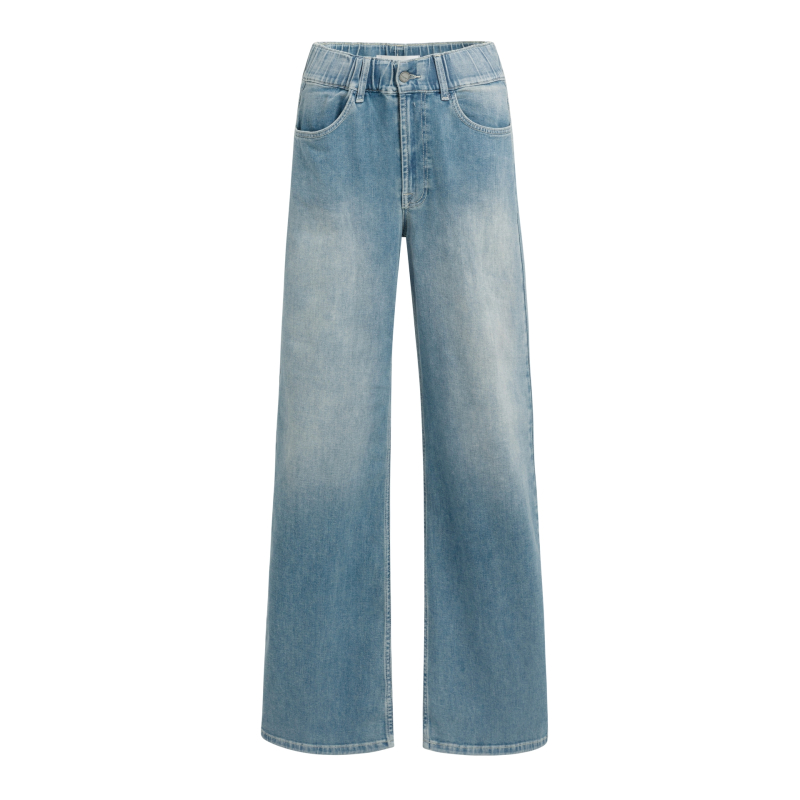 YAYA extra lange losse wijde spijkerbroek met plooien - L34 blue denim